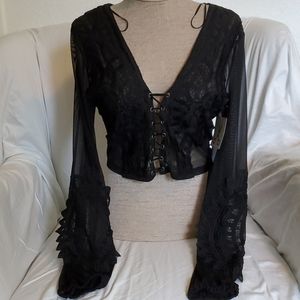 Black Bolero Sheer lace shrug top